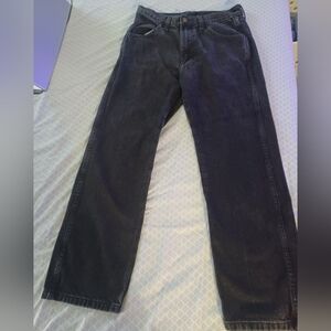 Men's RUSTLER Straight Leg Black Jeans 32X30